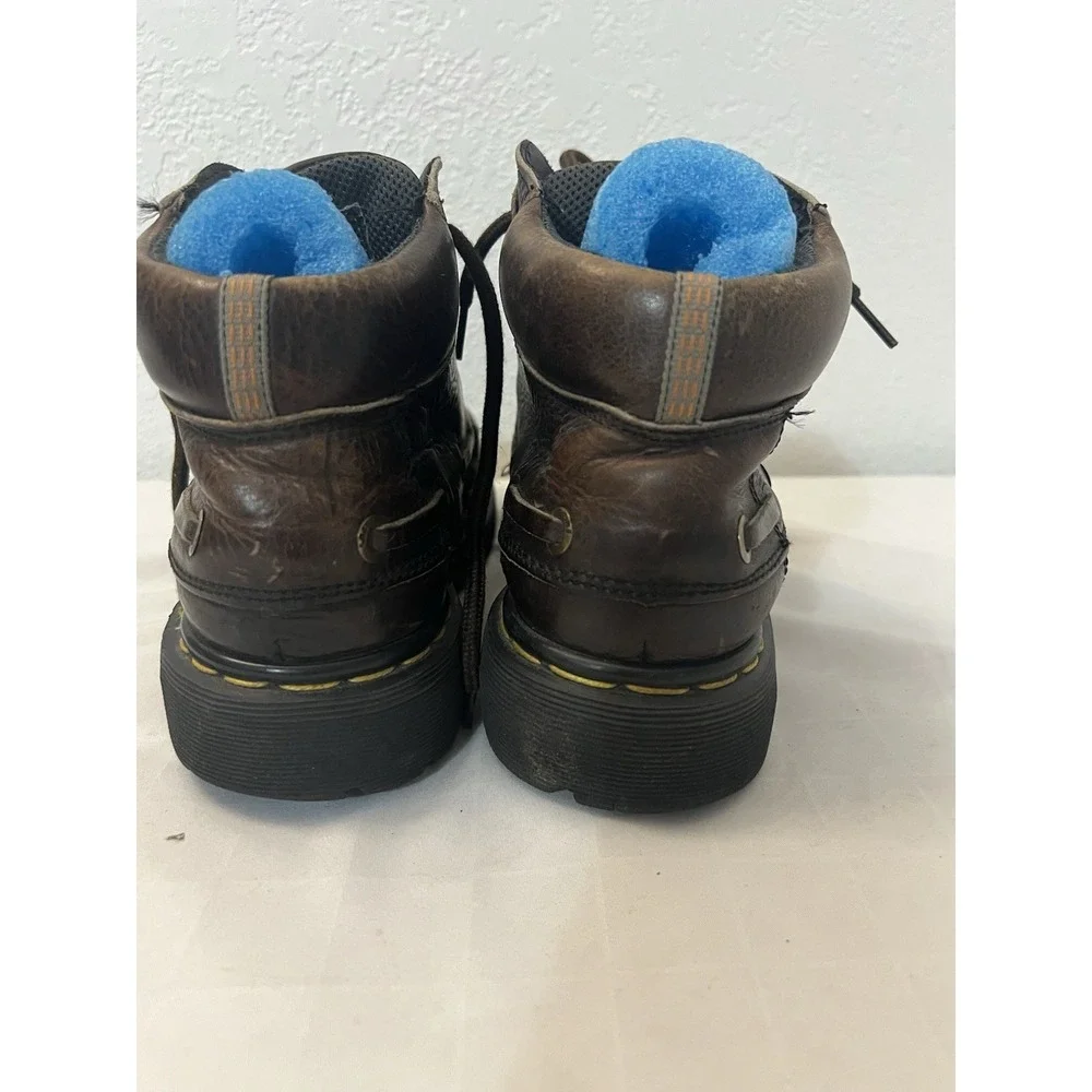 Vintage Doc Martens 9525 Brown‎ Work Boots England Ankle Leather Lace Up Mens 8
